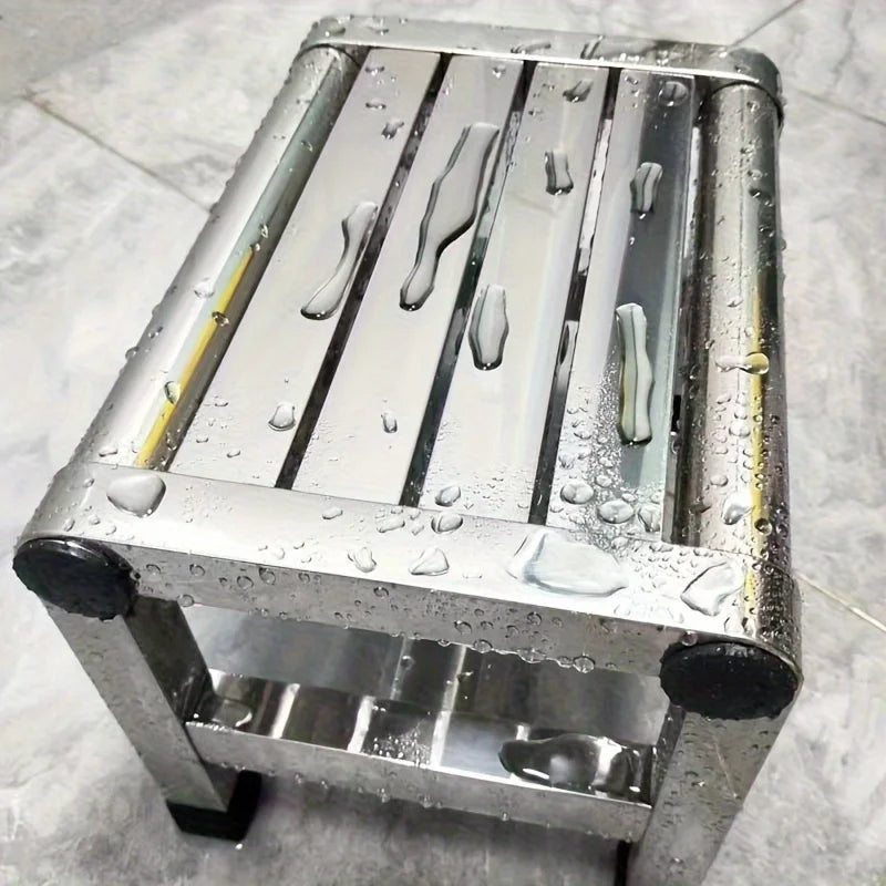 Multi Functional Stainless Steel Stool - Durable Thick & Sturdy Stool, Ideal for Living Room, Bathroom, Kitchen, Corridors