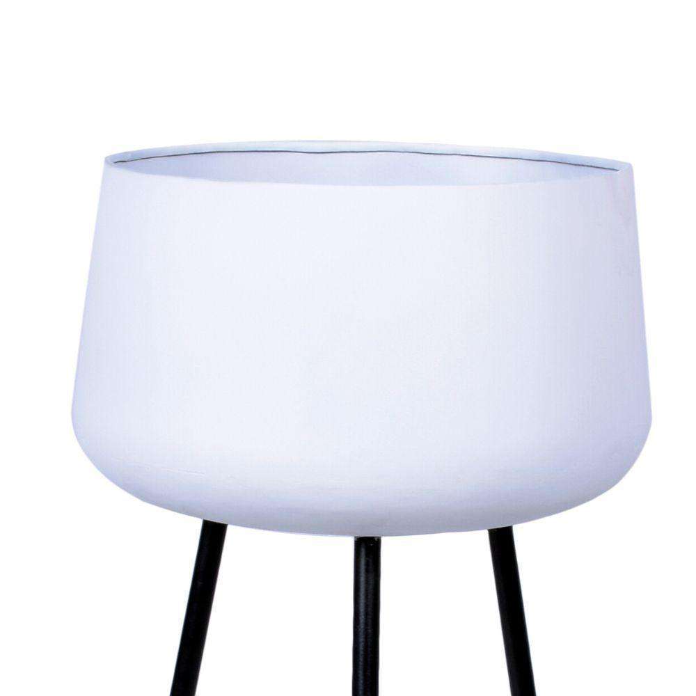 Tara - White Planter With Black Legs