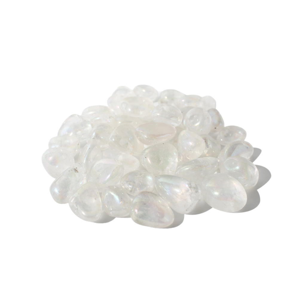 Rainbow Aura Clear Quartz Tumbled Stones (Enhanced)