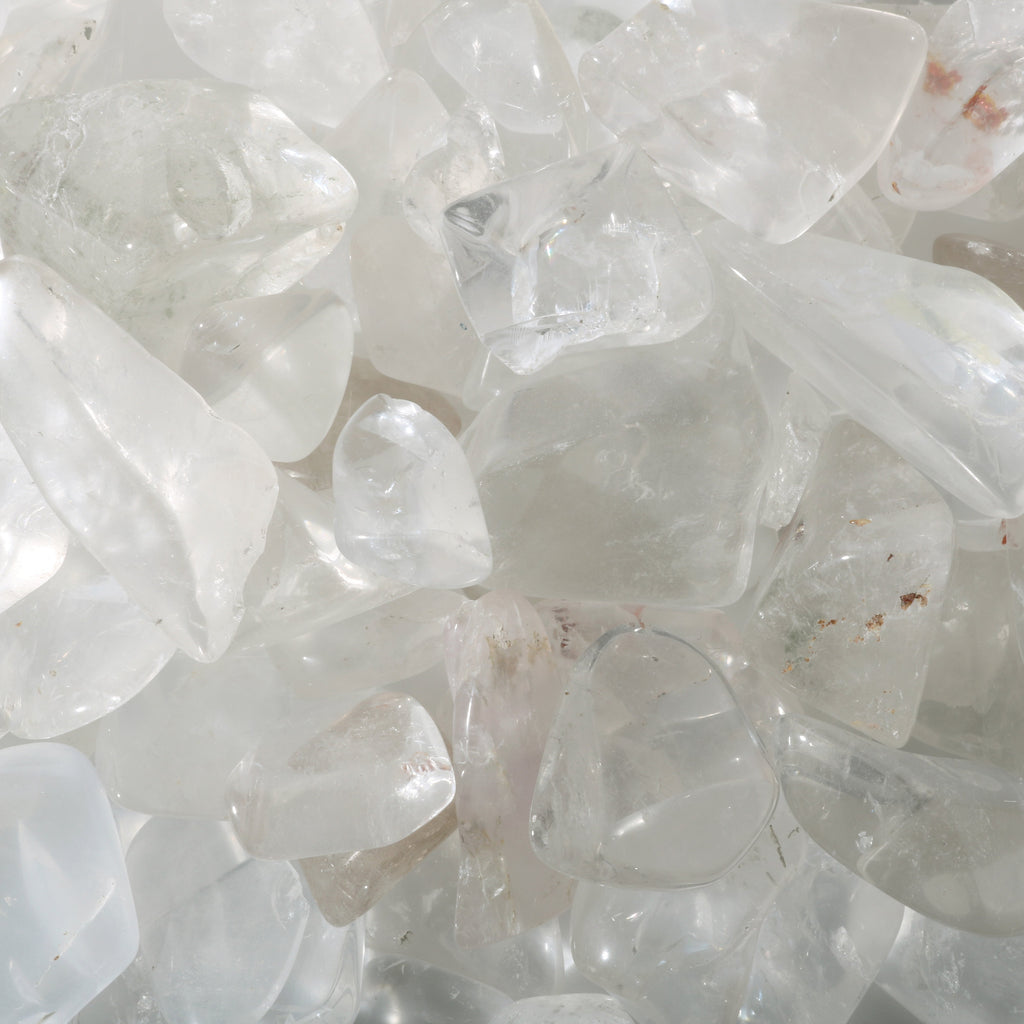 Clear Quartz B Tumbled Stones - Semi-Polished