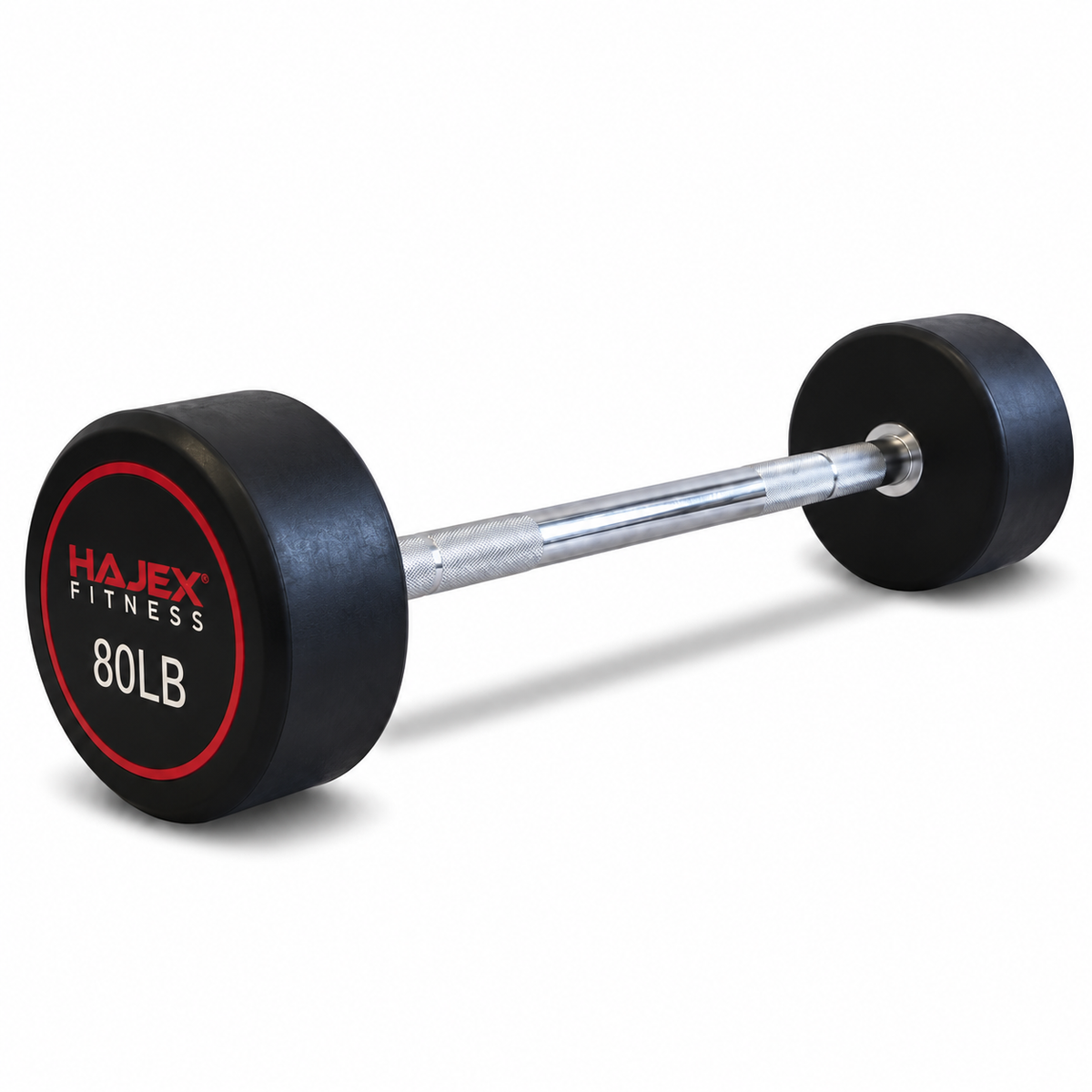 HAJEX Straight and EZ Curl Fixed Round Head Weight Barbells - Single Bars or Full Sets, 20 to 150 LB