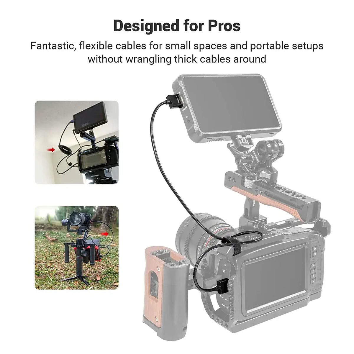 SmallRig Ultra Slim 4K 60HZ 2.0 Cable 33/55cm for DSLR/ Monitor/ Wireless Video Transmitter & Receiver 2956/2957