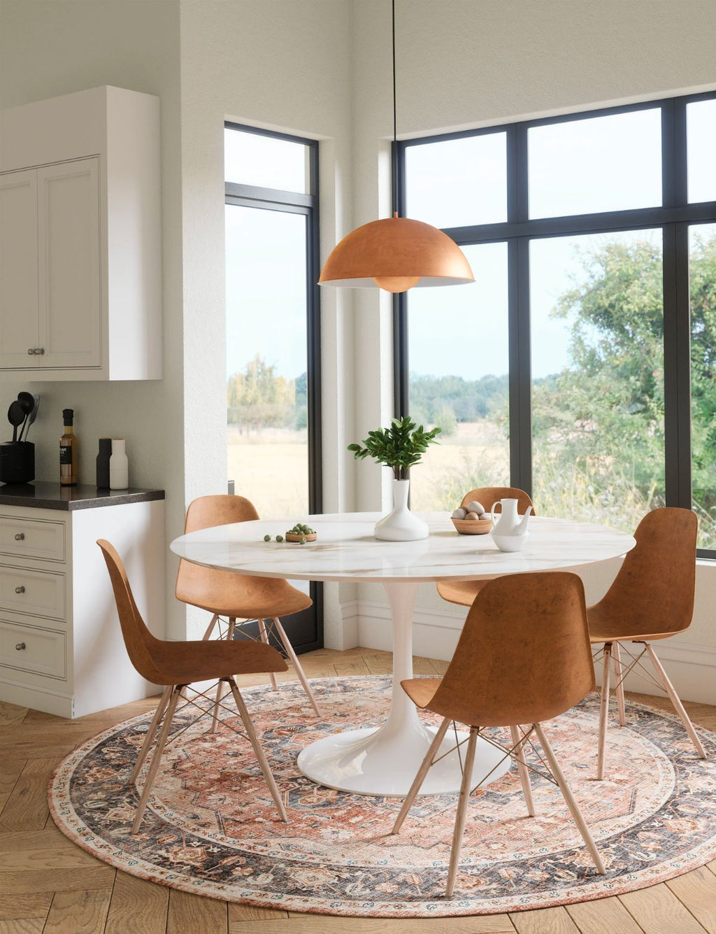 Riverra Terracotta Black Rug
