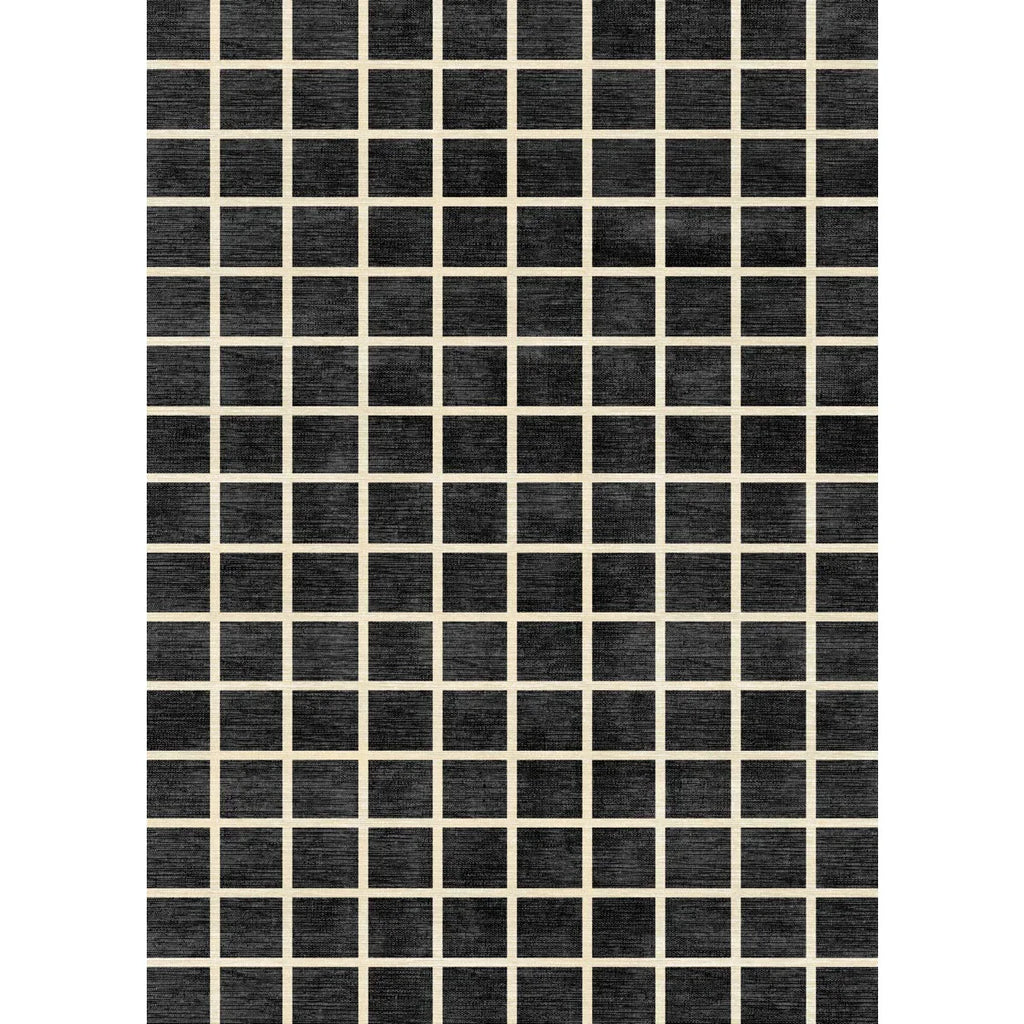 Caper Black Natural Checkered Rug