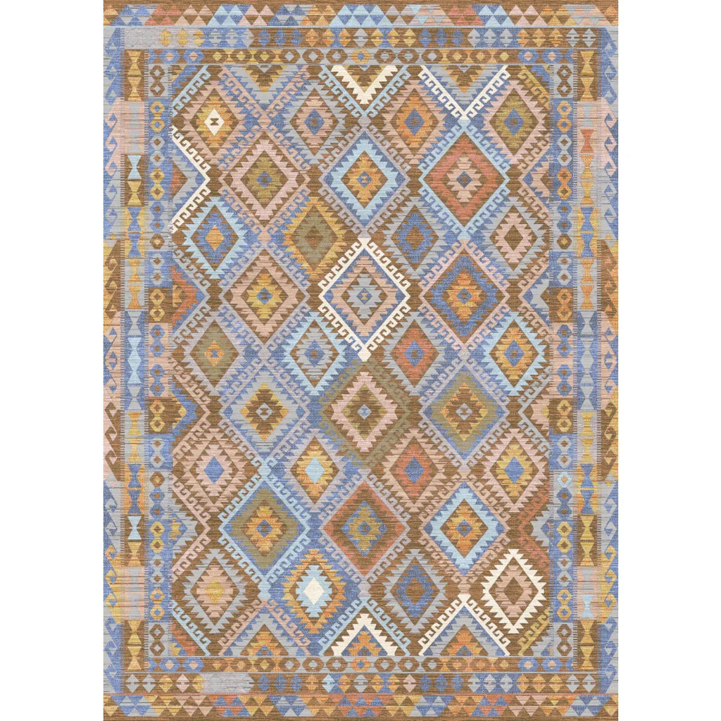 Assania Blue Brown Multi Rug