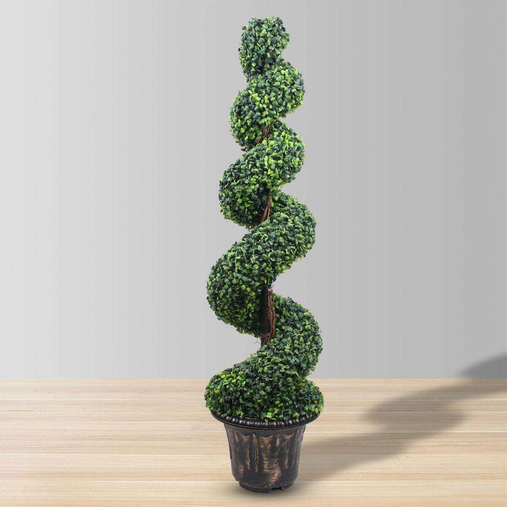 Wells Faux Potted Spiral Boxwood Topiary Plant (Multiple Sizes)