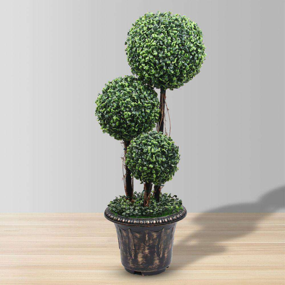 Whitby Faux Potted Boxwood Topiary Plant (Multiple Sizes)