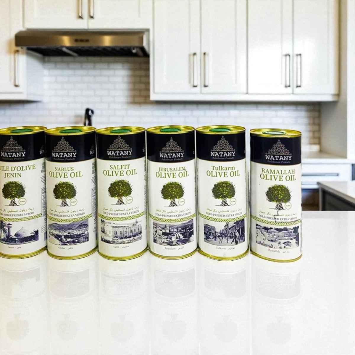 Olive Oil Set – Taste of Palestine by WATANY (6 x 1 L Regional Sampler)