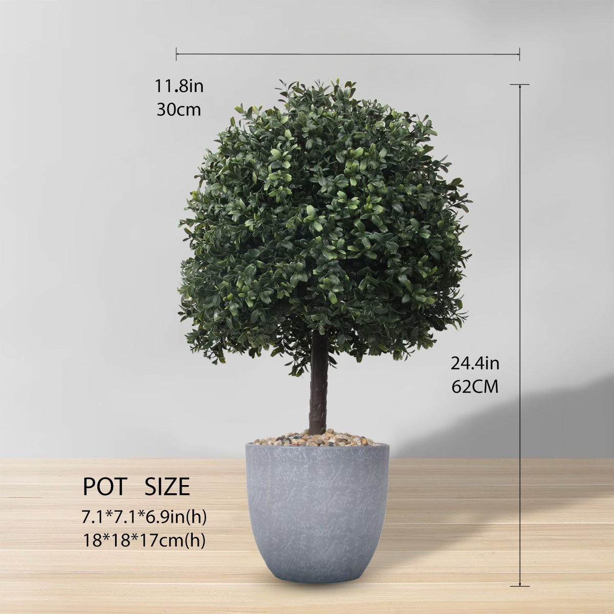 Kingston Faux Potted Cedar Topiary Plant 24''