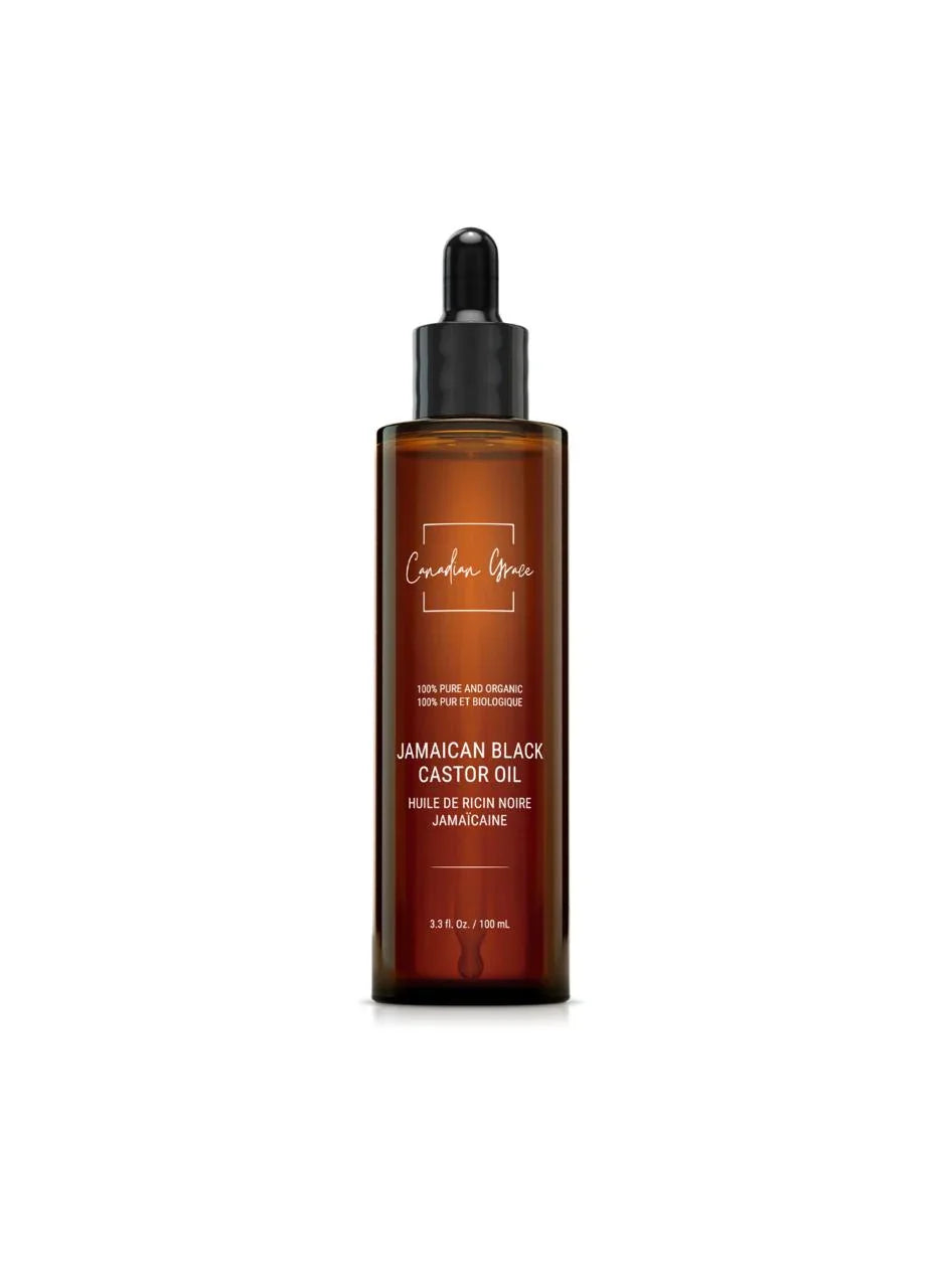 Canadian Grace 100% Organic Jamaican Black Castor Oil - For Hair, Edges, Brows & Dry Skin