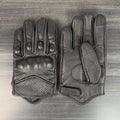 Gants de moto premium pour hommes en cuir de chèvre perforé