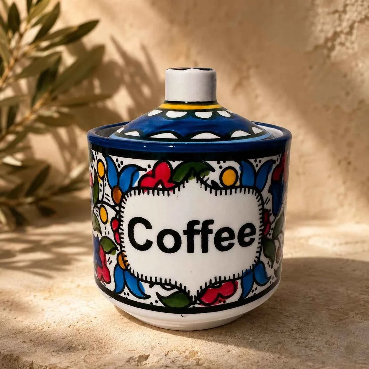 Handmade Flowers Ceramic Storage Canister – Pot with Lid