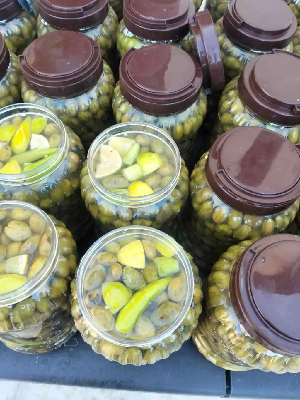 Jenin Palestinian Cracked Green Olives – Brine Pickles 1.5kg