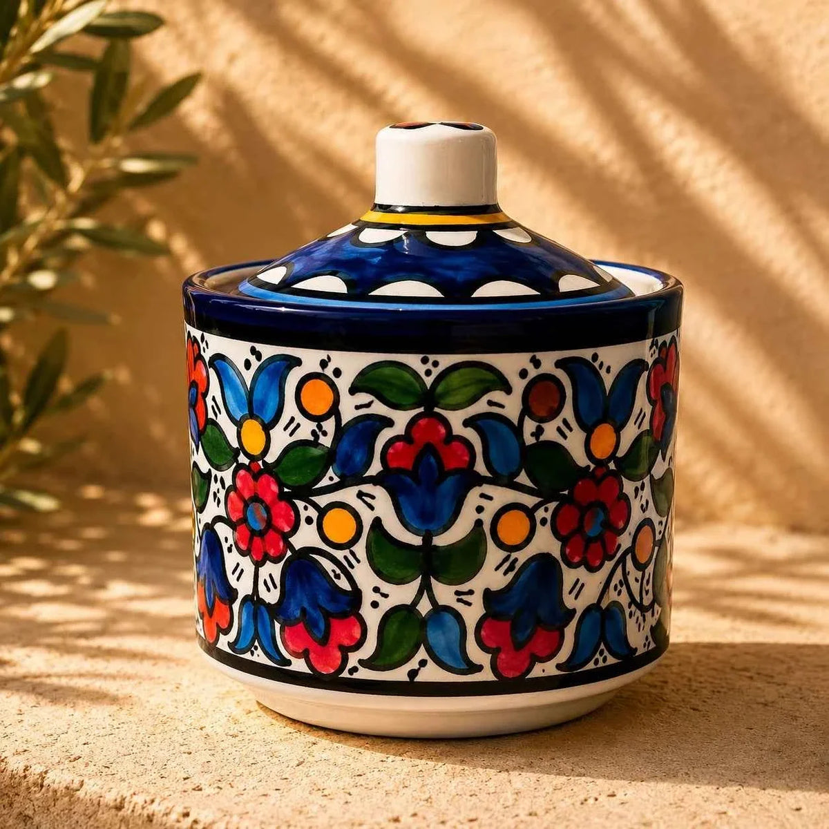 Handmade Ceramic Storage Canister – Sugar, Tea & Coffee with Lid 4 × 5 in