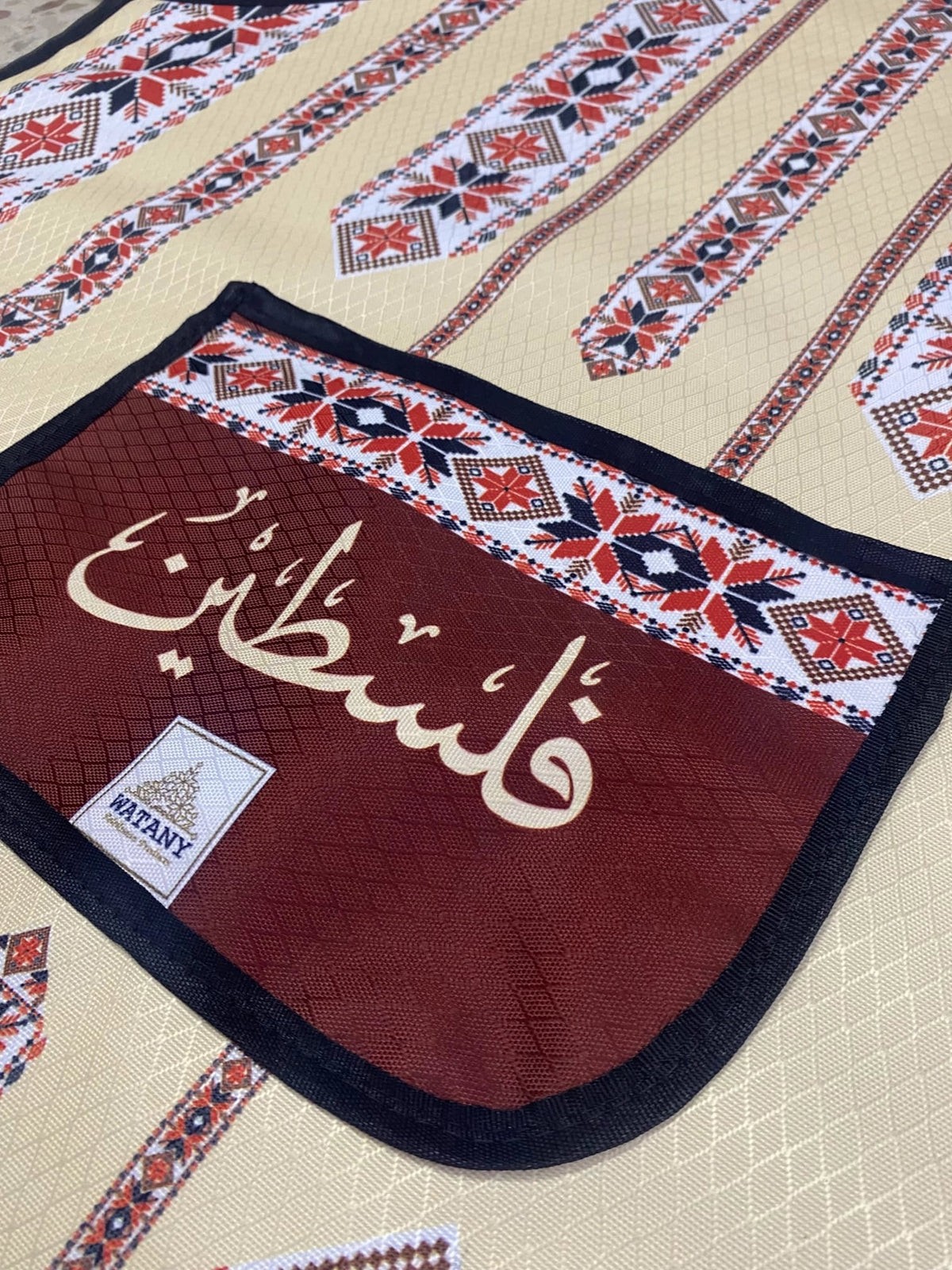 Tatreez Cooking Apron – Palestinian Embroidered Kitchen Apron Pocket - Large