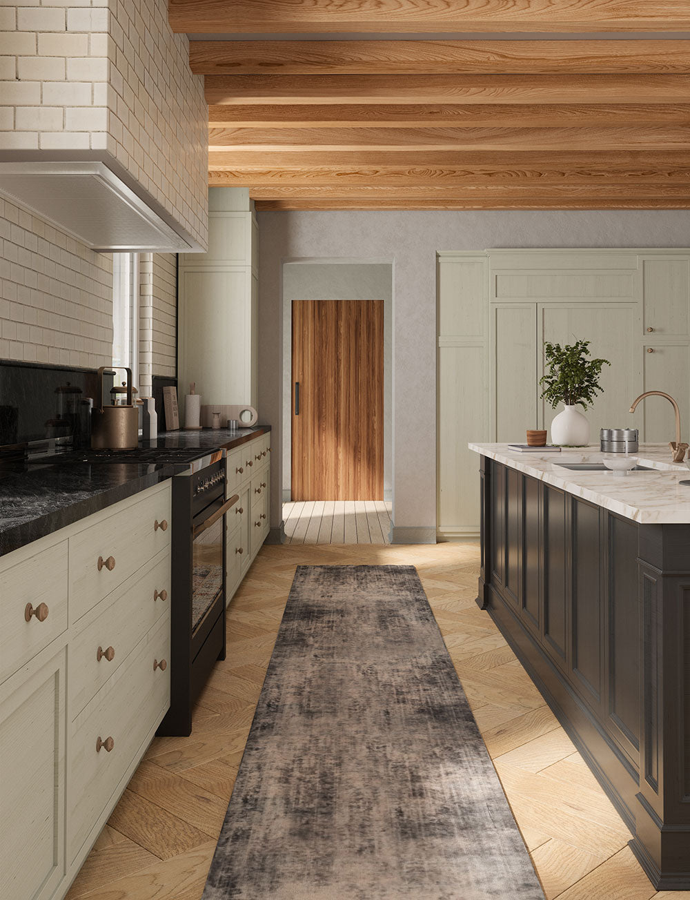 Willow Dark Grey White Rug