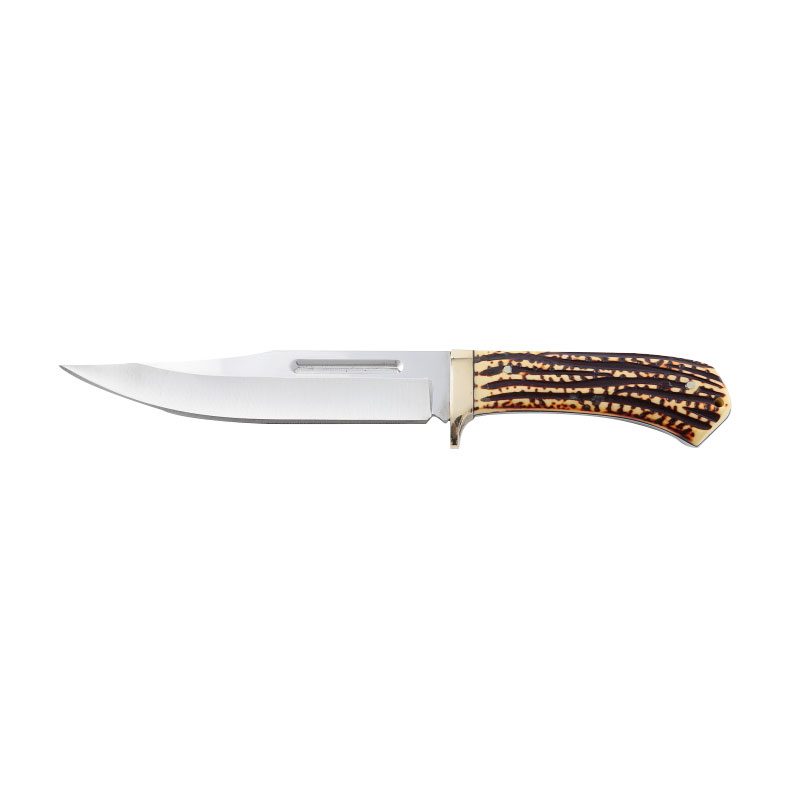 Faux Stag Horn Grip Steel Bolster