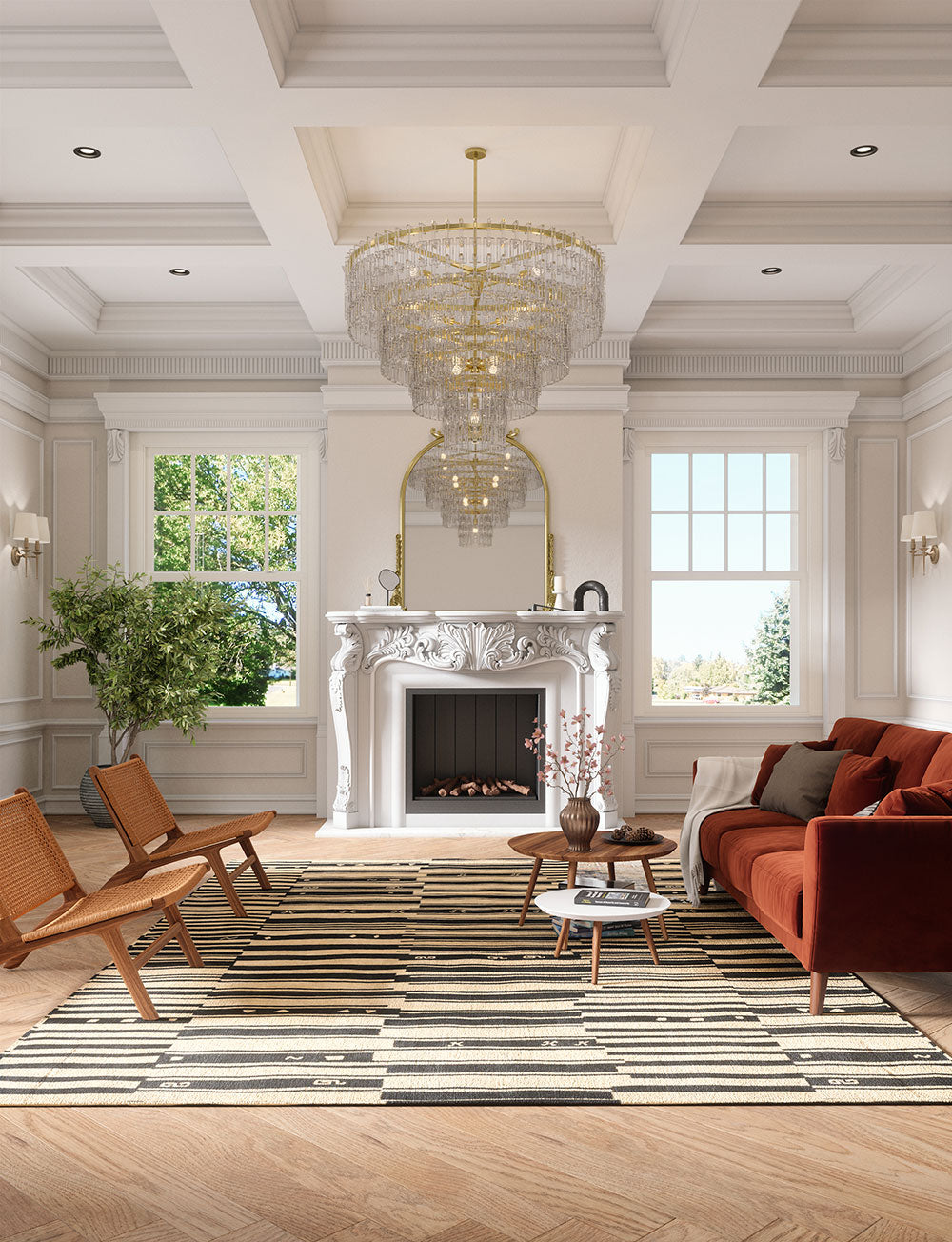 Xelara Natural Black Rug