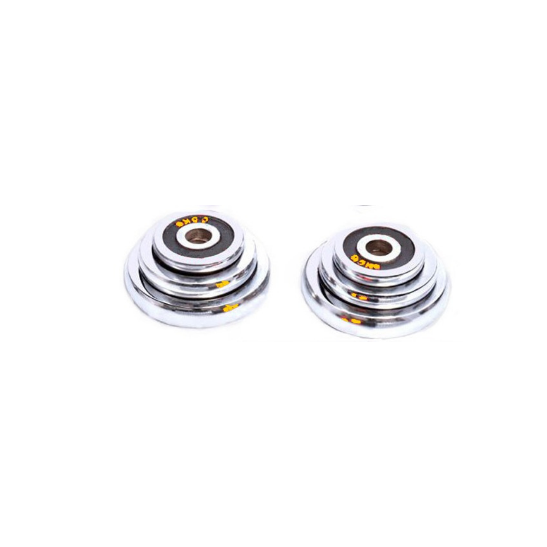 Juego de mancuernas ajustables de hierro fundido con conector para barra