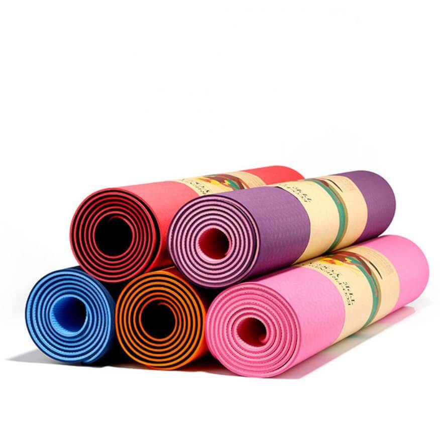 Esterilla de yoga de TPE antideslizante de doble color de 6 mm de grosor