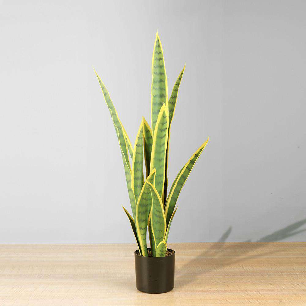 Zora Artificial Snake Sansevieria Yellow And Green Potted Plant 30''