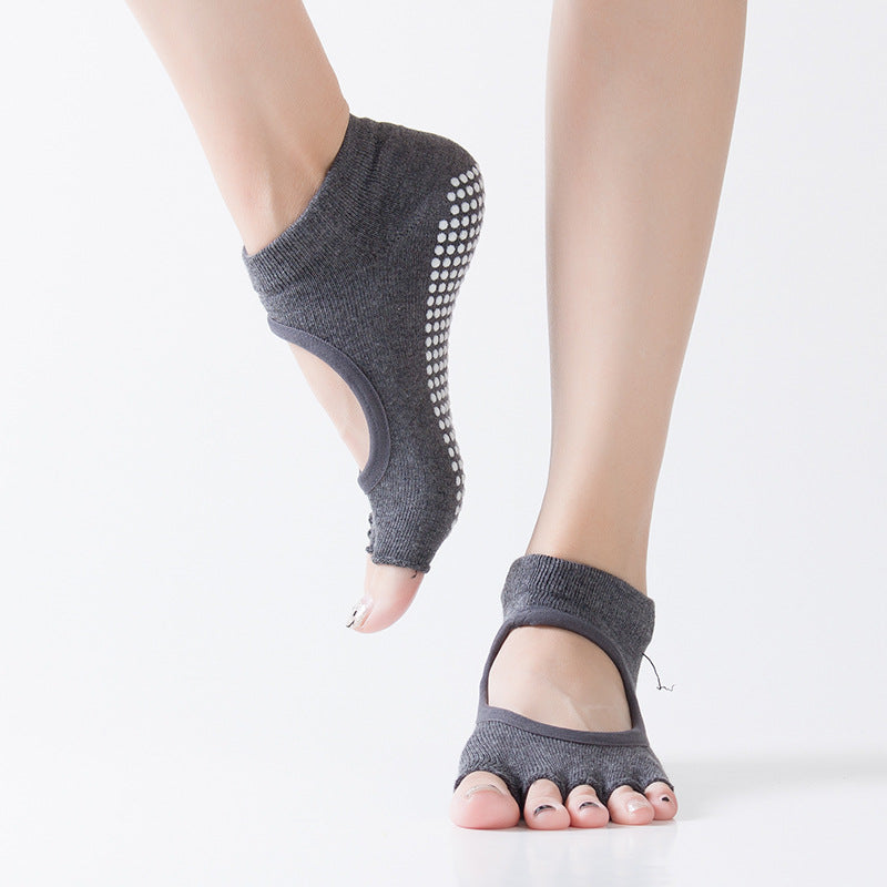 Sport-Yoga-Fitnesssocken mit Zehentrennern – rutschfeste Performance-Socken
