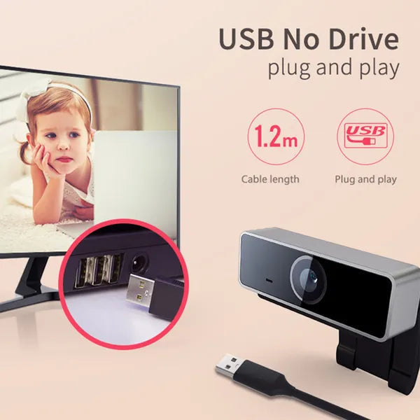 FHD 1080P Webcam USB PC Computer Webcam Auto Focus With Microphone Green Sir Loin