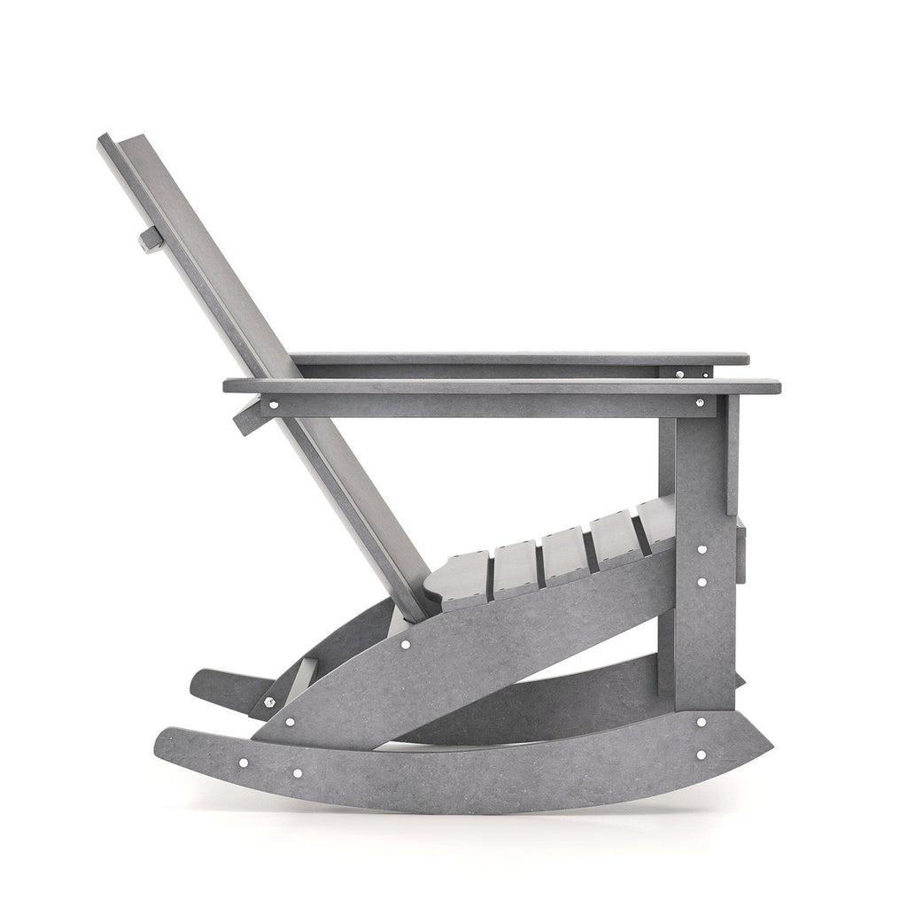 Fauteuil à bascule Adirondack à dossier incurvé pour balcon - gris
