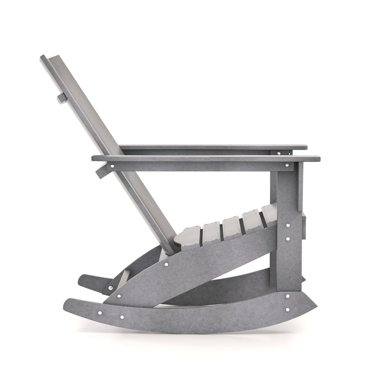 Fauteuil à bascule Adirondack à dossier incurvé pour balcon - gris