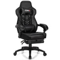 Silla gamer ajustable con reposapiés para oficina en casa - Negro