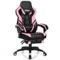 Chaise de bureau gamer réglable avec repose-pieds - Rose