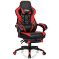 Silla de juego ajustable con reposapiés para oficina en casa - Rojo