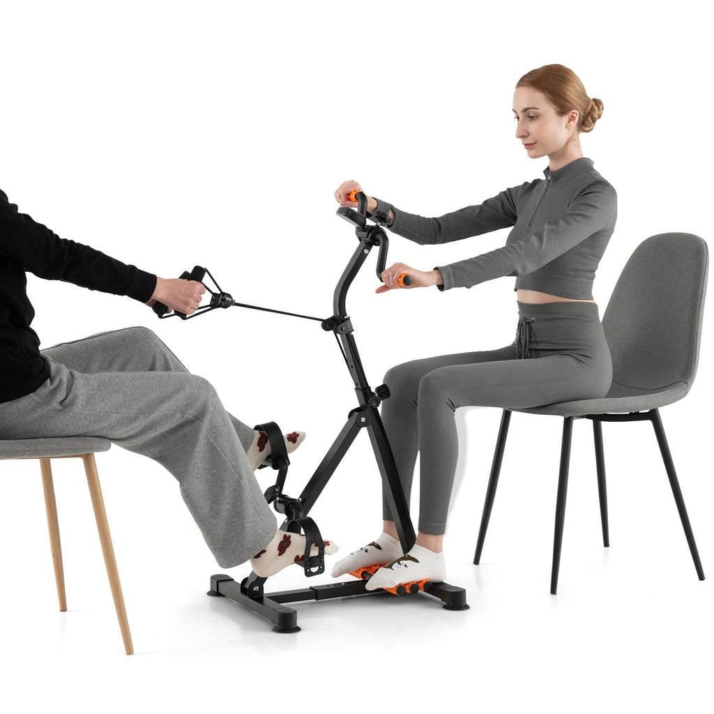 Verstellbares LCD-Heimtrainer-Fahrrad mit Massage – Gelb