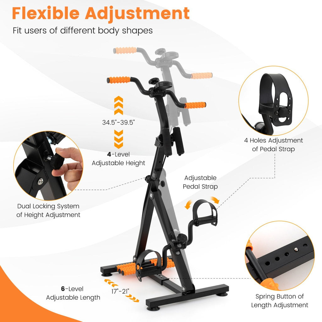 Verstellbares LCD-Heimtrainer-Fahrrad mit Massage – Gelb