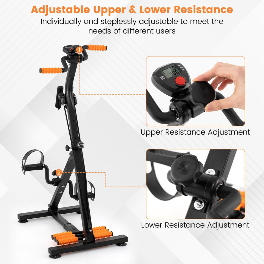 Verstellbares LCD-Heimtrainer-Fahrrad mit Massage – Gelb