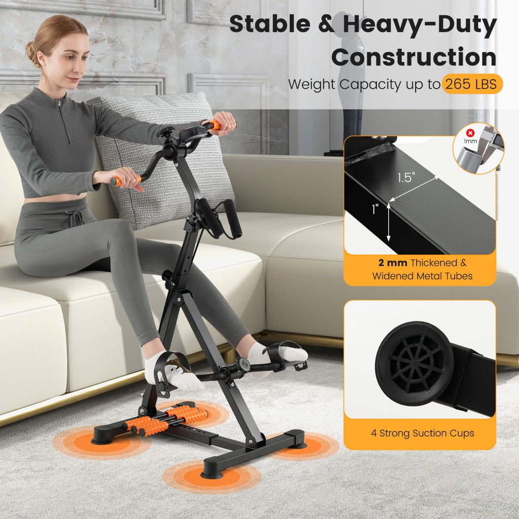 Verstellbares LCD-Heimtrainer-Fahrrad mit Massage – Gelb