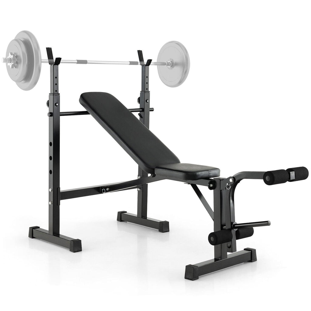 Banc de musculation réglable et rack à haltères avec support de disques