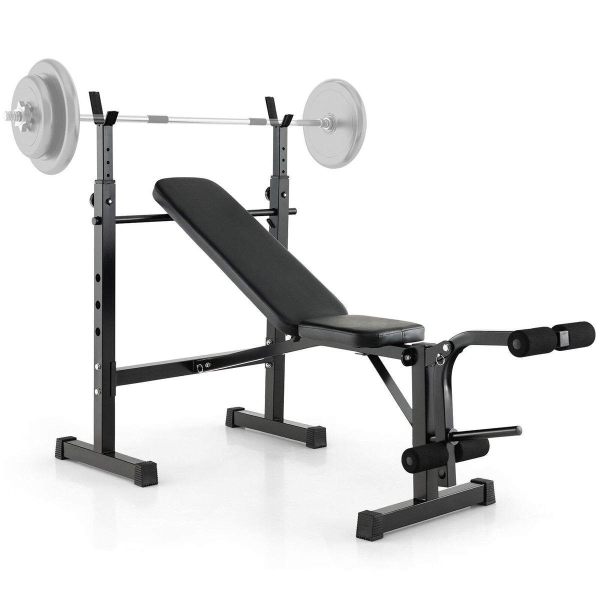 Banc de musculation réglable et rack à haltères avec support de disques