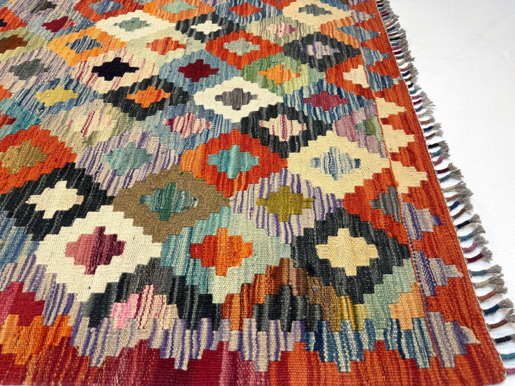 Afghan Maimana Kelim Teppich | 104 x 203 cm