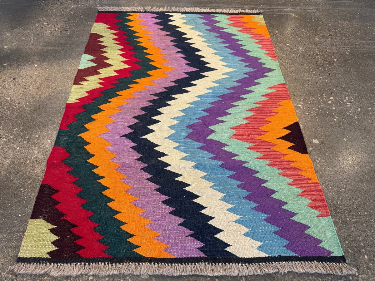 Afghan Maimana Kilim Rug | 3' 6" x 5'