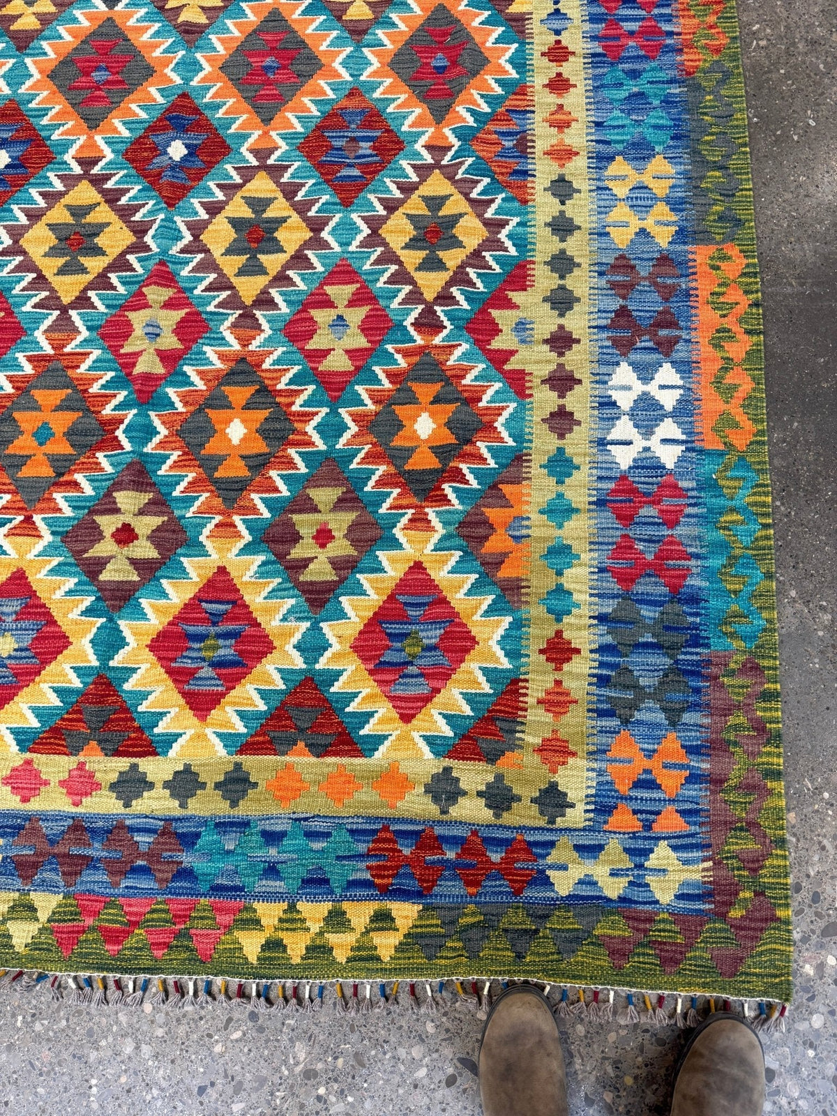 Alfombra kilim afgana de Maimana | 6' 10" x 9' 11"