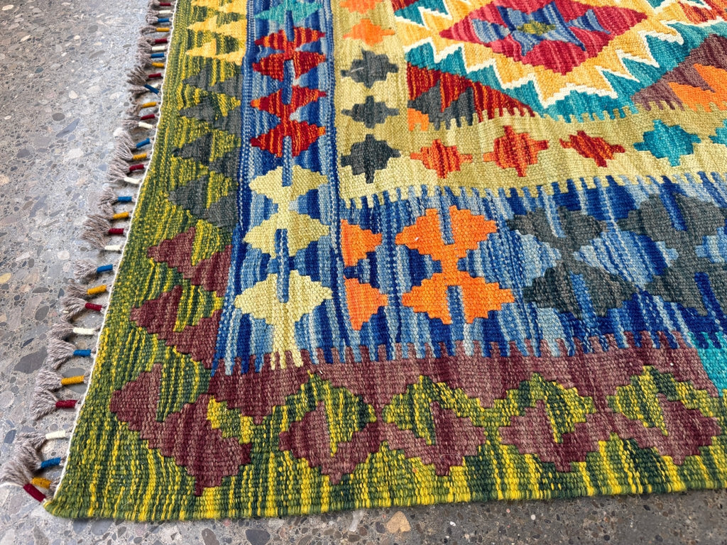Alfombra kilim afgana de Maimana | 6' 10" x 9' 11"