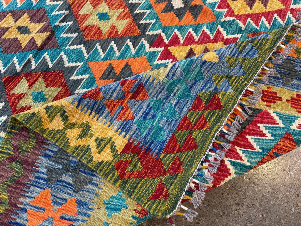 Alfombra kilim afgana de Maimana | 6' 10" x 9' 11"