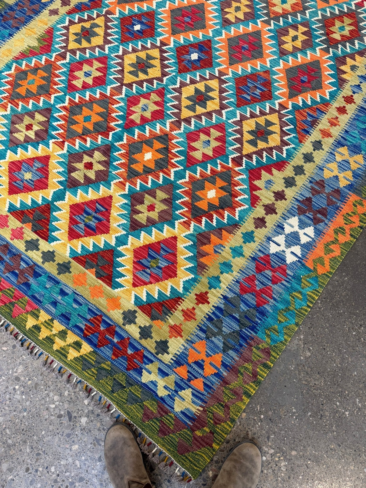 Alfombra kilim afgana de Maimana | 6' 10" x 9' 11"