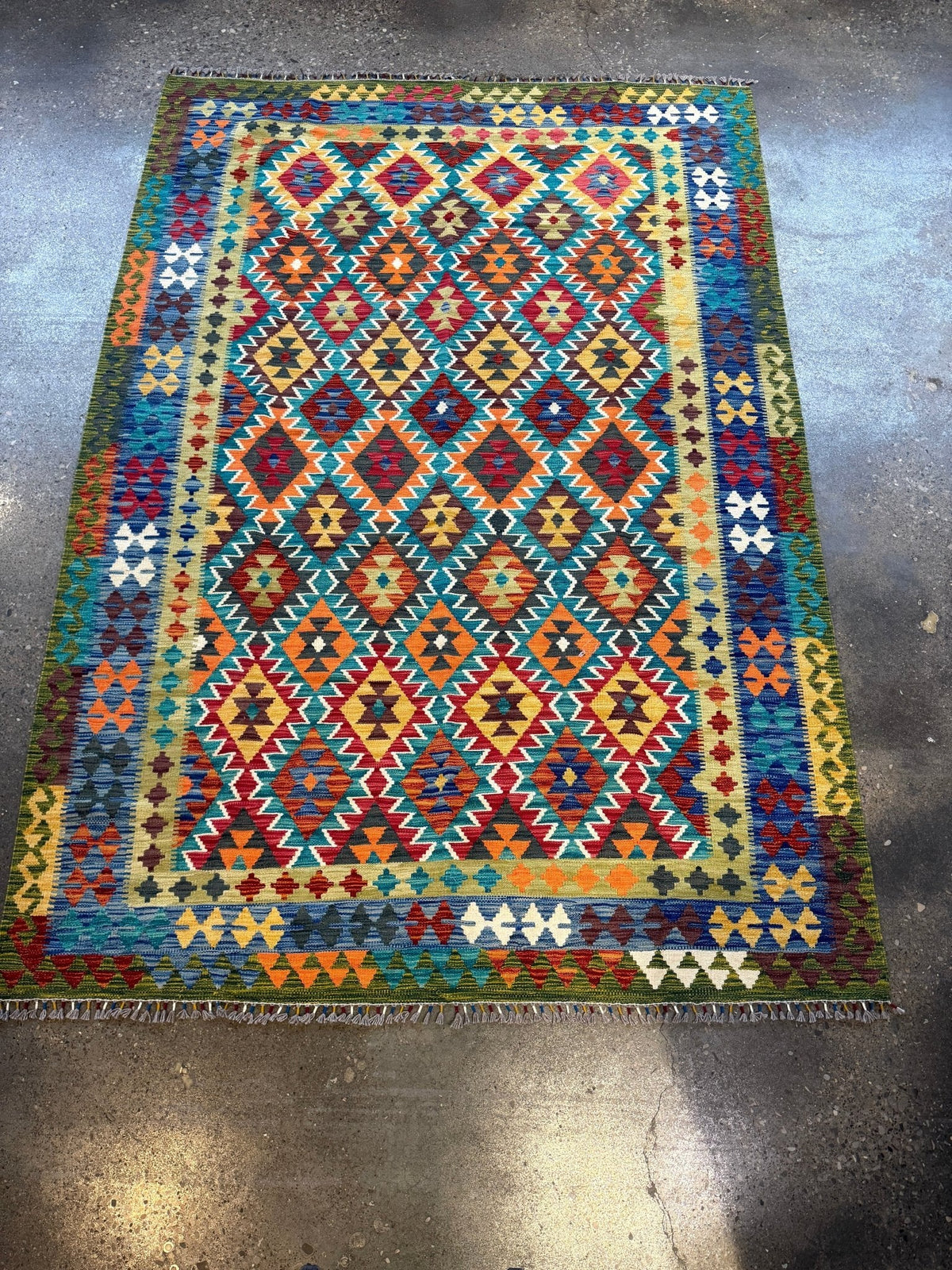 Alfombra kilim afgana de Maimana | 6' 10" x 9' 11"