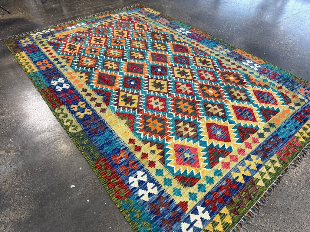 Alfombra kilim afgana de Maimana | 6' 10" x 9' 11"
