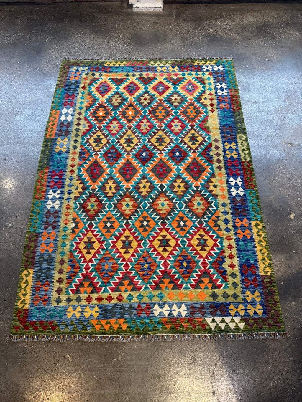 Alfombra kilim afgana de Maimana | 6' 10" x 9' 11"