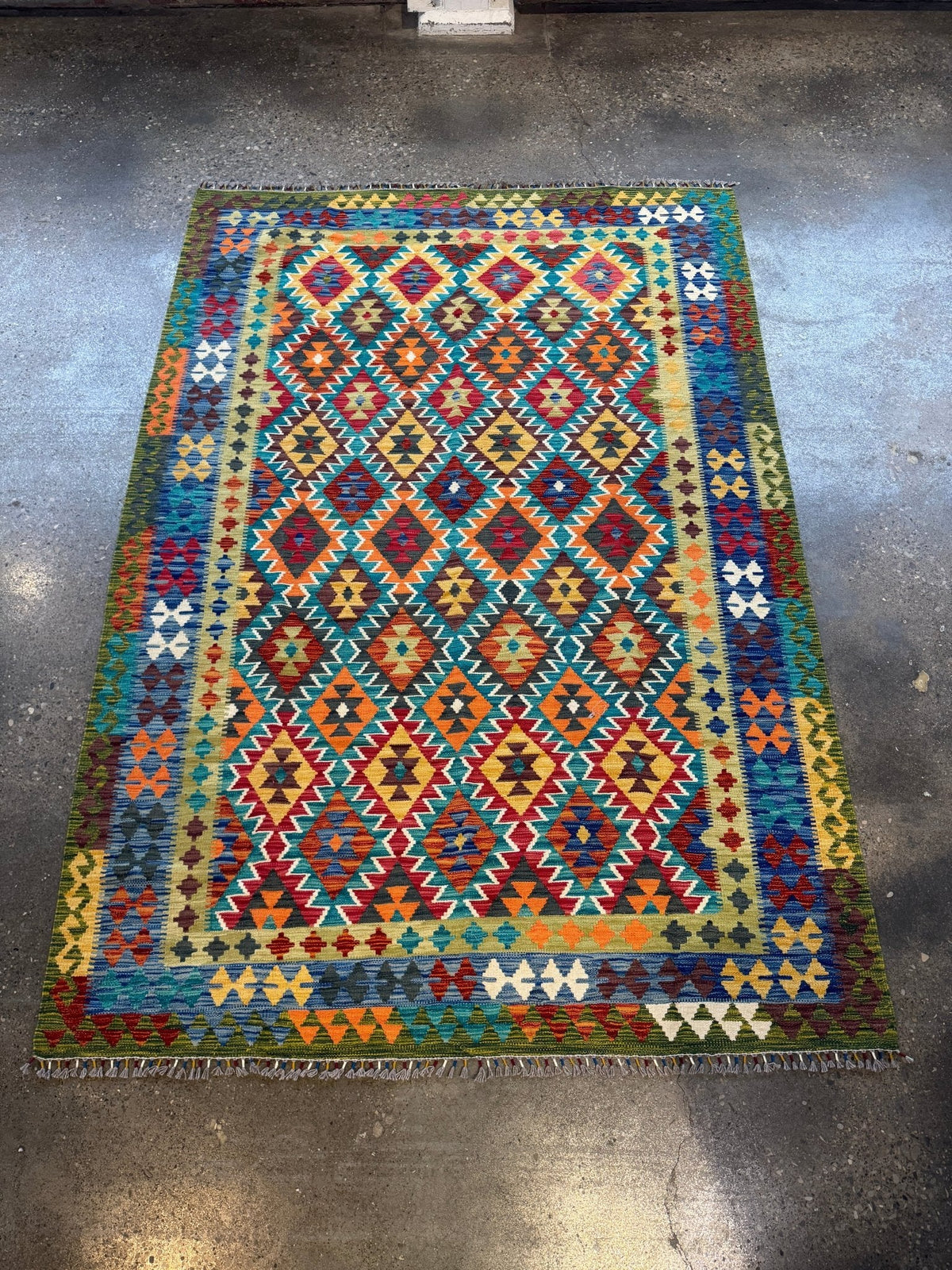 Alfombra kilim afgana de Maimana | 6' 10" x 9' 11"