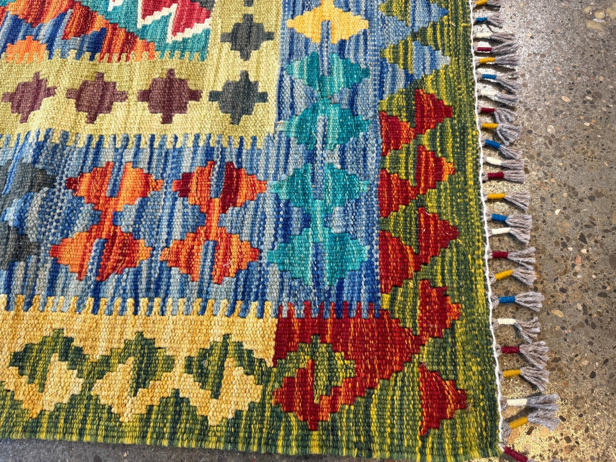 Alfombra kilim afgana de Maimana | 6' 10" x 9' 11"
