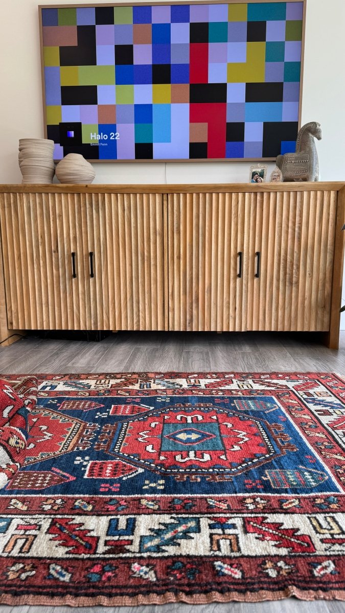 Antique Caucasian Kazak Rug | 3' 9" x 9' 6"